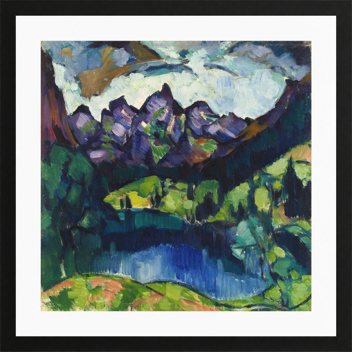 Oberstdorf Landscape (1922) by Konrad Mägi — black frame