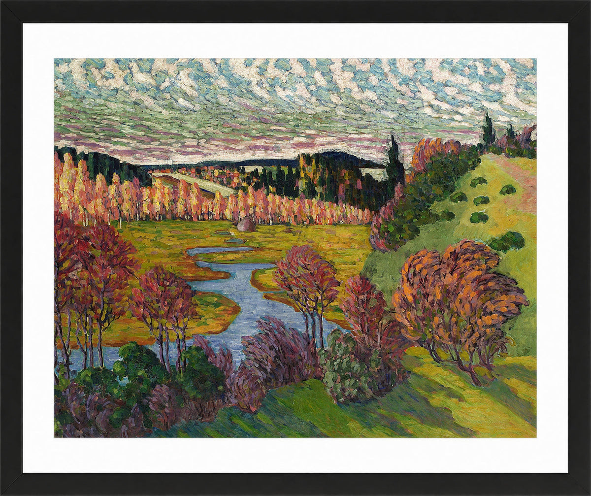 Autumn Landscape (1912) by Konrad Mägi — black frame