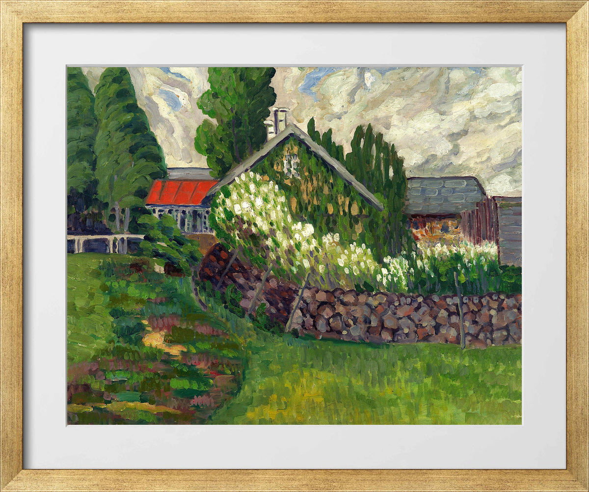 Farm Landscape (1908–1910) by Konrad Mägi — gold frame