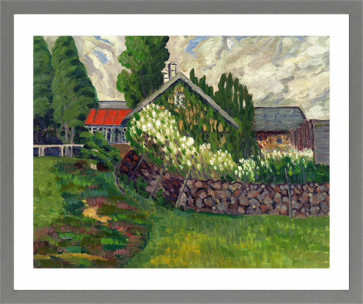 Farm Landscape (1908–1910) by Konrad Mägi — light grey frame