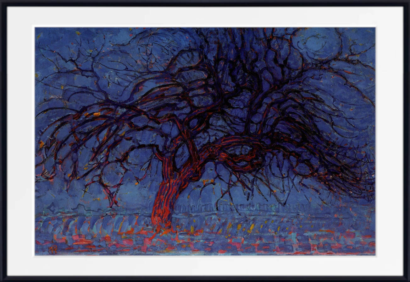 Piet Mondrian Abstract Fine Art Print, Red tree