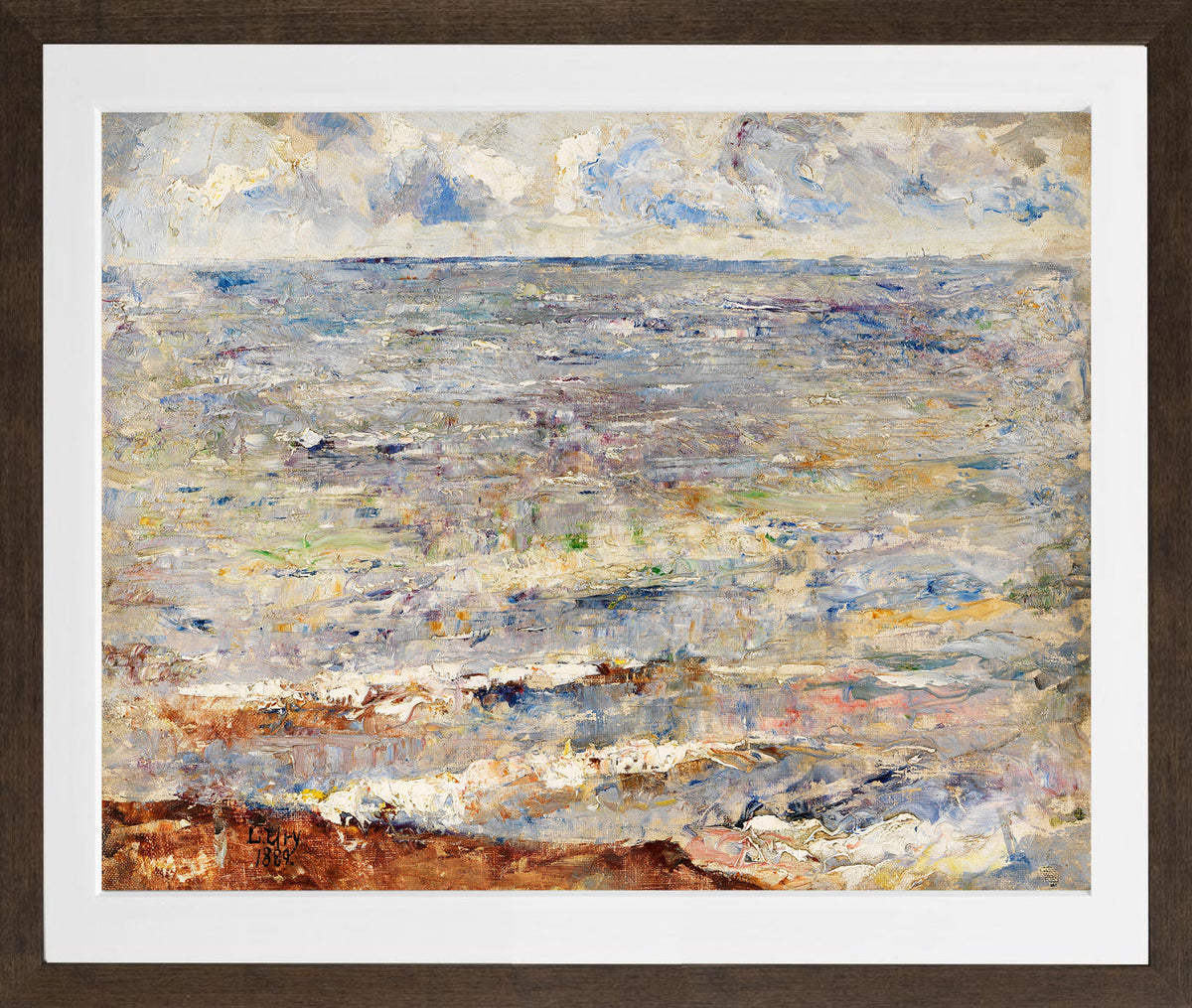 The Sea (1889) by Lesser Ury — brown frame