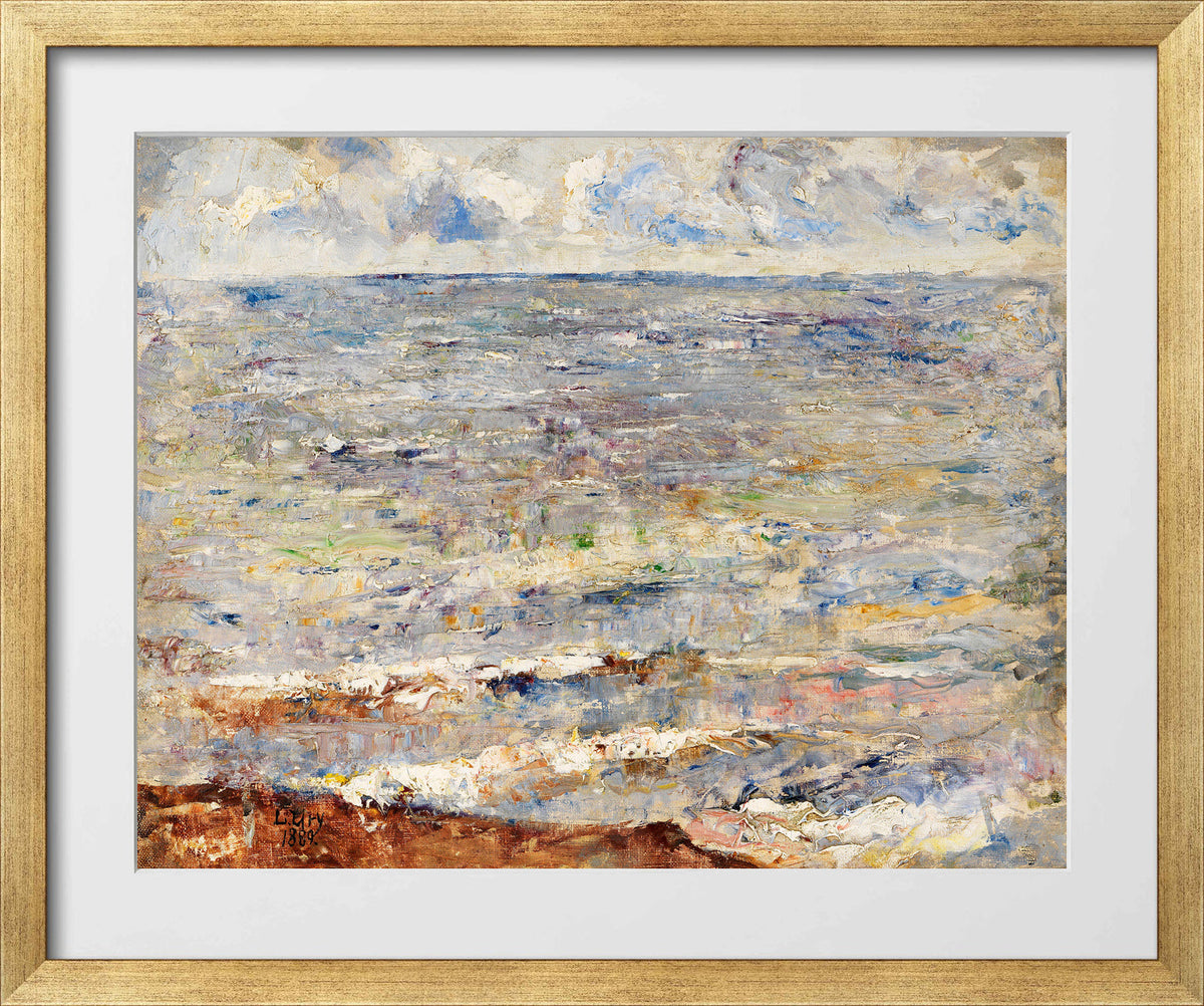 The Sea (1889) by Lesser Ury — gold frame