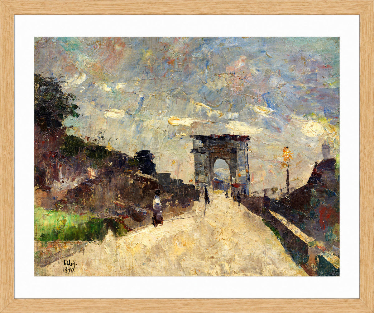 The Arch of Titus, Rome (1890) by Lesser Ury — oak frame