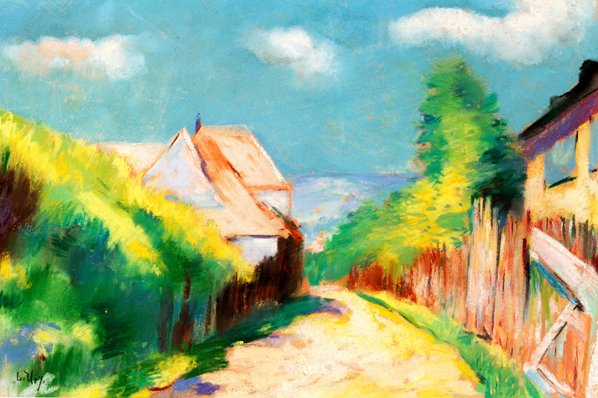 Village Street (1910) by Lesser Ury — unframed