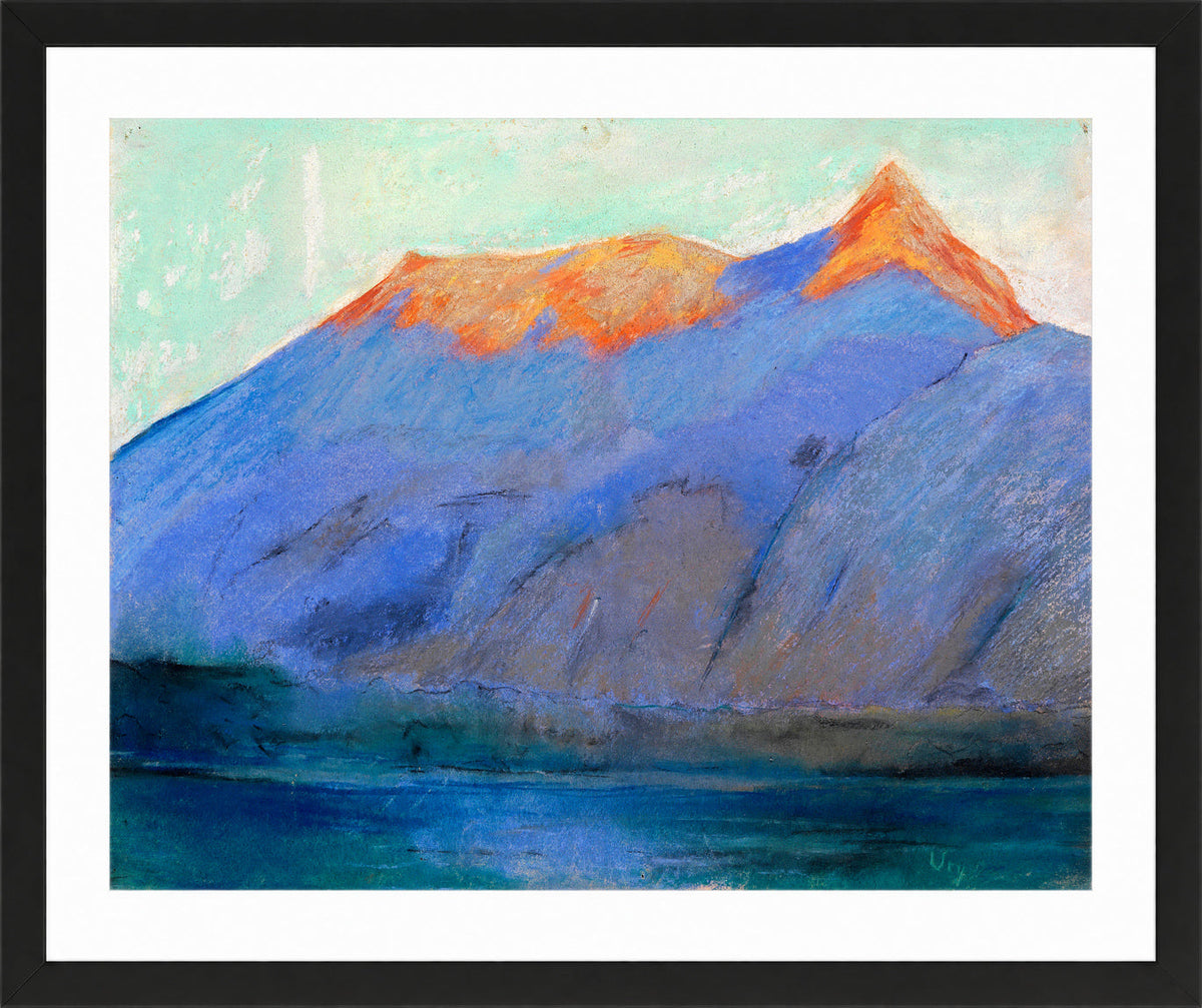 Lake Garda with a View of Monte Baldo (1890) by Lesser Ury — black frame