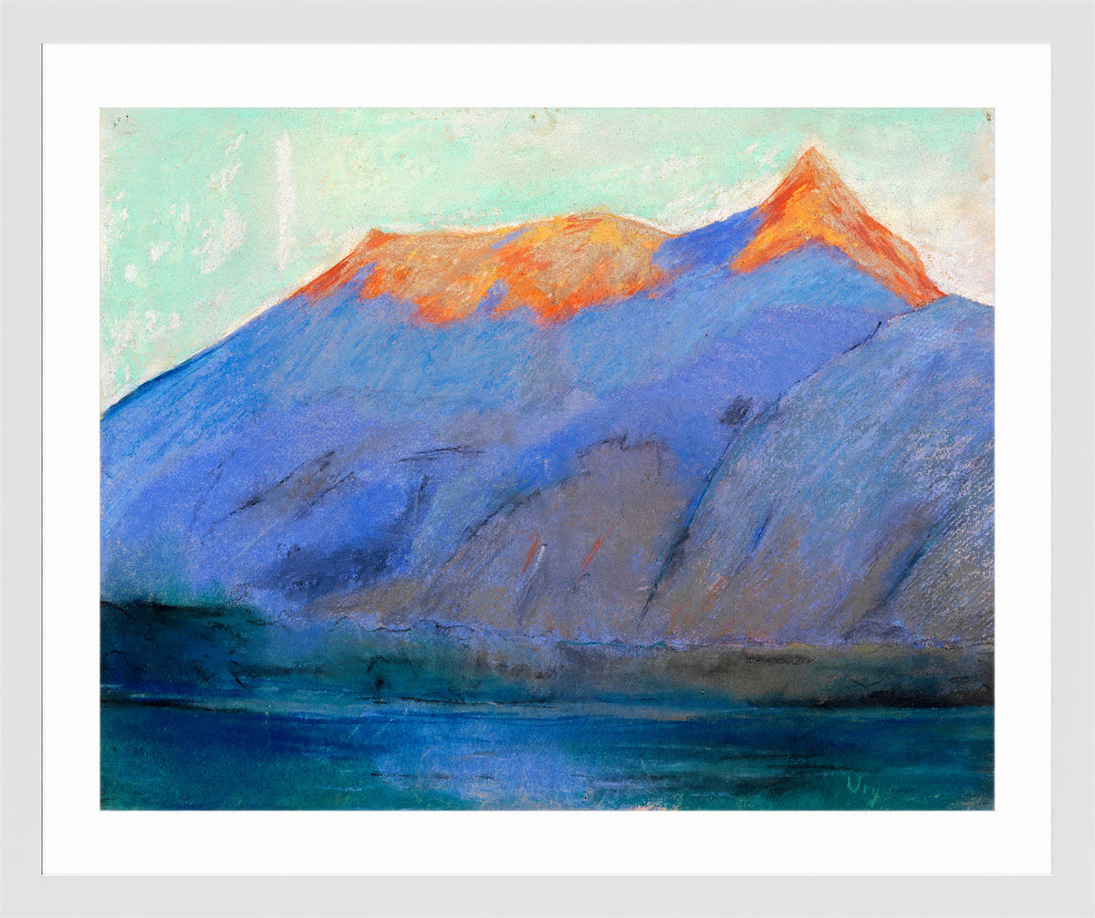 Lake Garda with a View of Monte Baldo (1890) by Lesser Ury — white frame