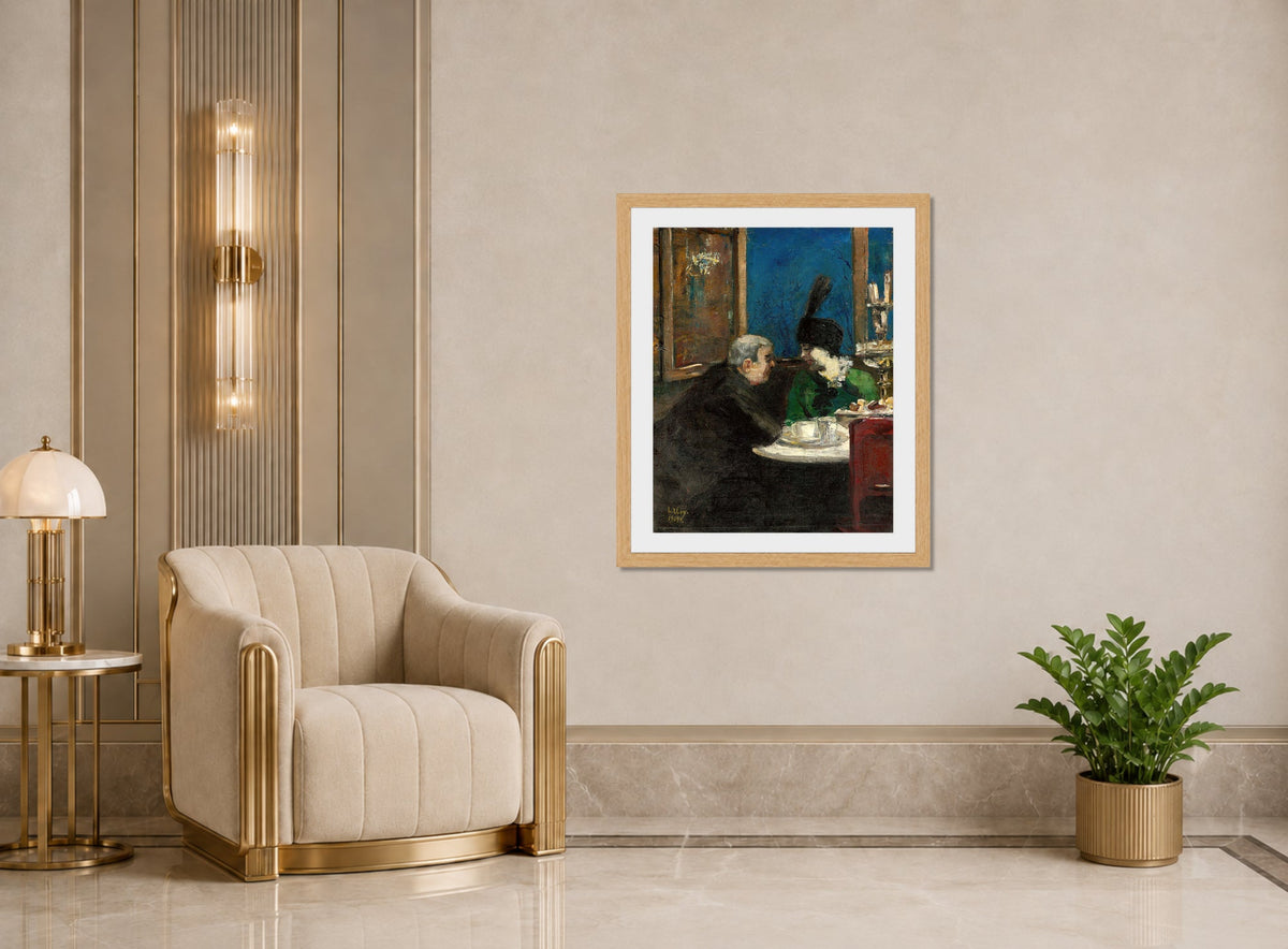 In Café Victoria, Berlin (1904) by Lesser Ury — art deco roomset