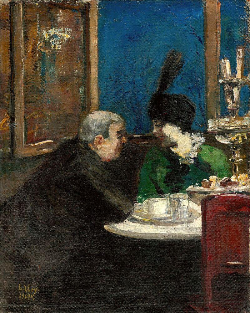 In Café Victoria, Berlin (1904) by Lesser Ury — unframed