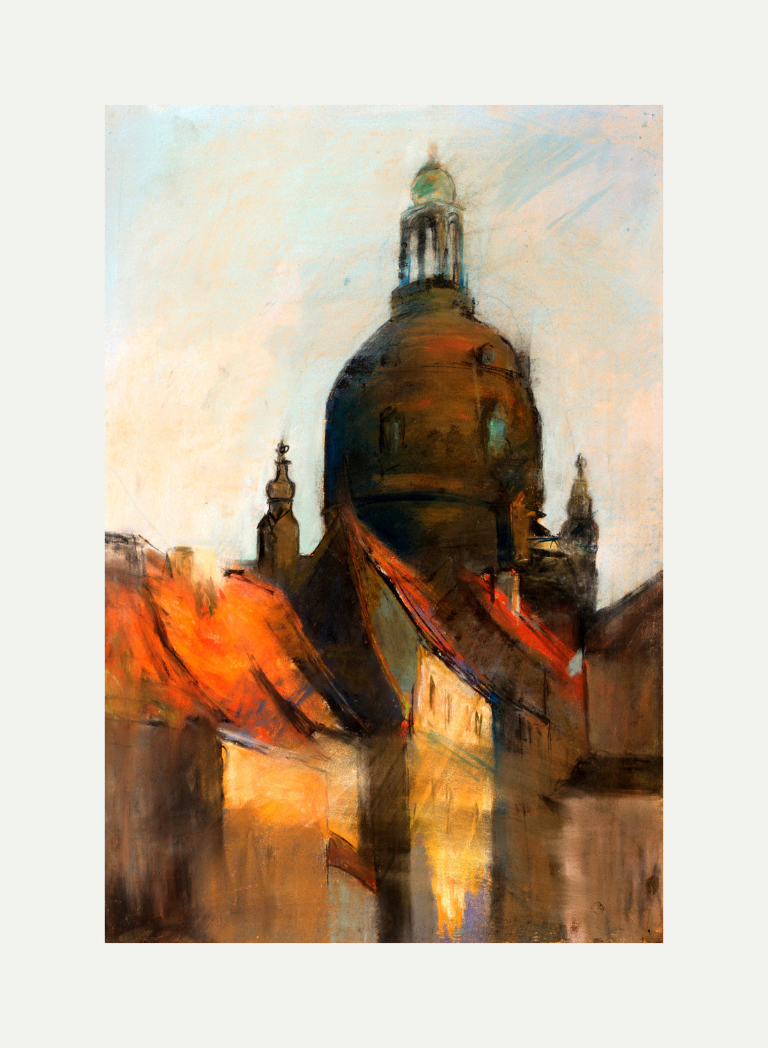 Dome of the Frauenkirche, Dresden (1890–1900) by Lesser Ury — rolled canvas