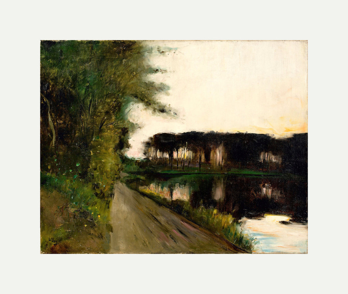 Lake in Brandenburg (c. 1905–1910) by Lesser Ury — rolled canvas