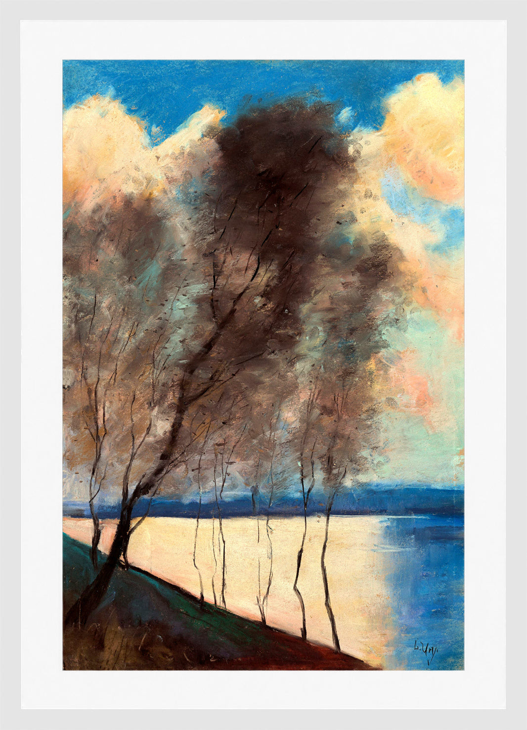 A View in the Grunewald (c. 1900) by Lesser Ury — white frame