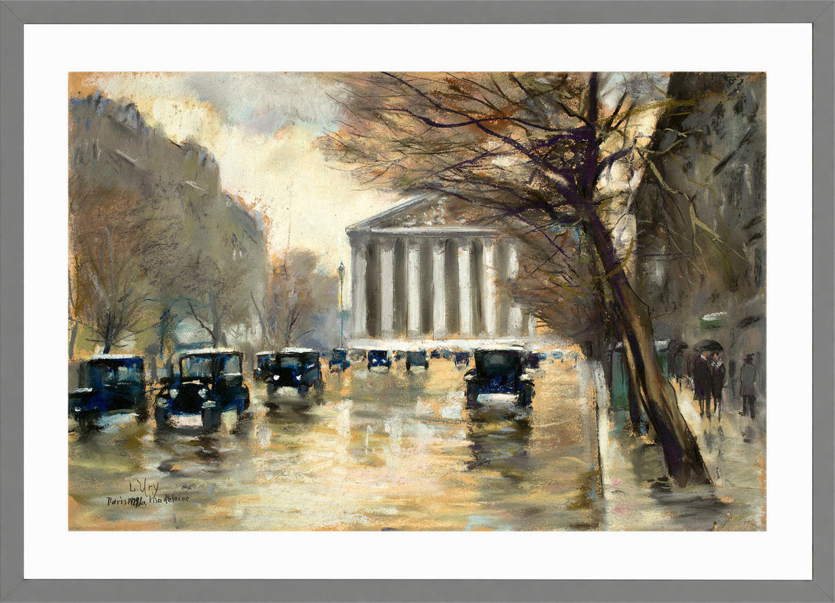 La Madeleine, Paris (1928) by Lesser Ury — light grey frame
