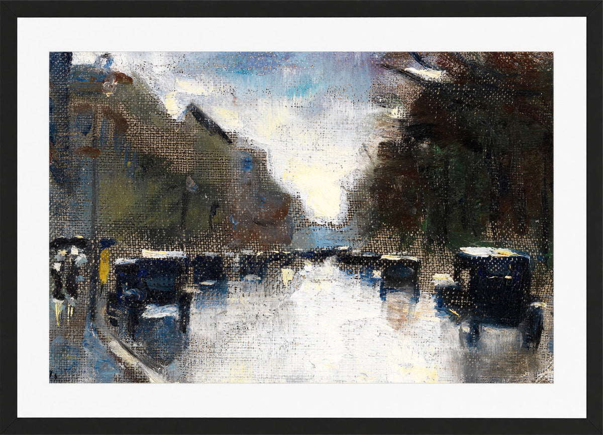 Street in the Tiergarten (1920) by Lesser Ury — black frame
