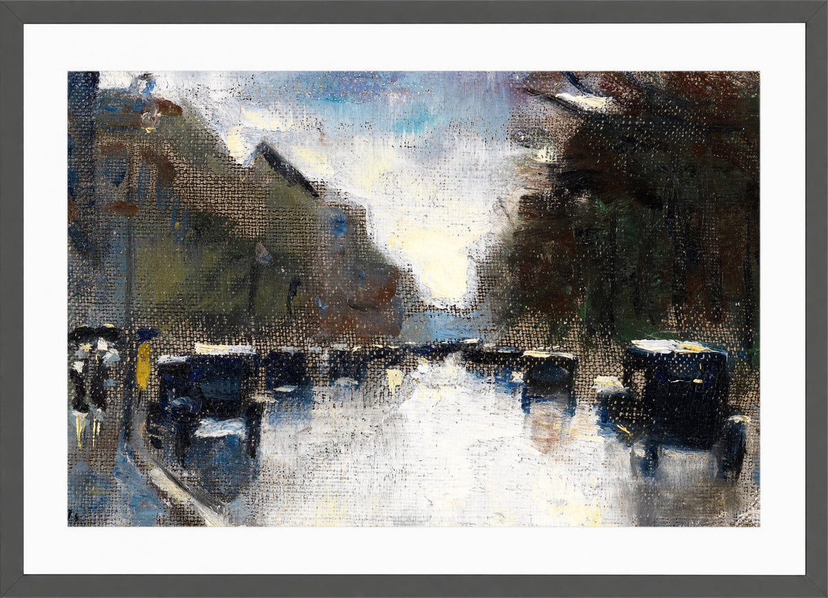 Street in the Tiergarten (1920) by Lesser Ury — dark grey frame
