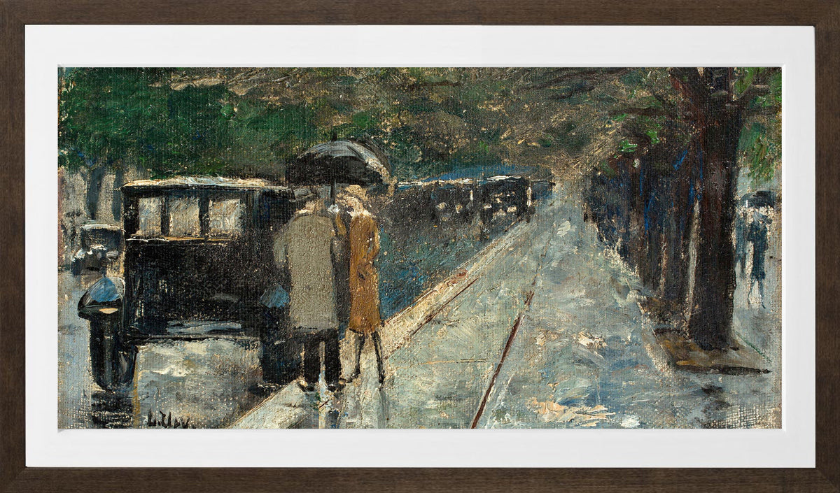 Bellevuestrasse in the Berlin Tiergarten by Lesser Ury — brown frame