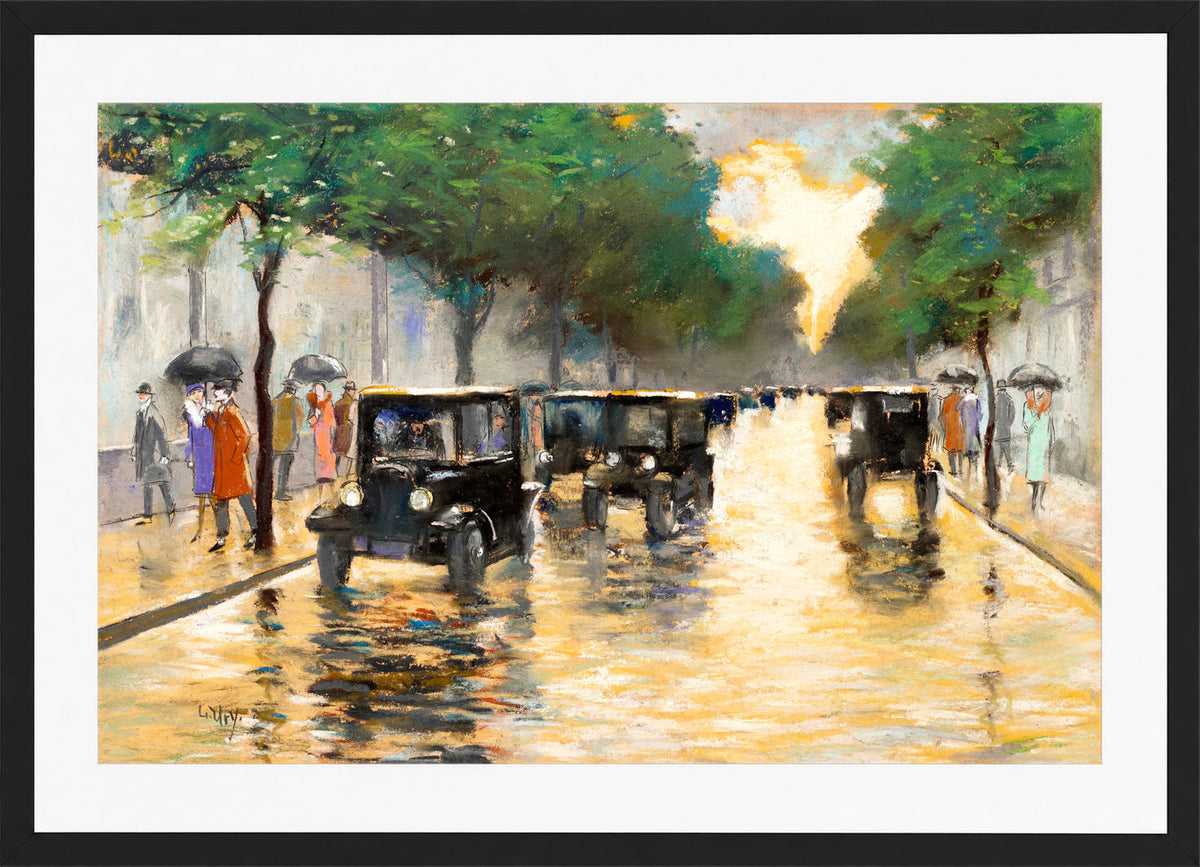 Tiergartenstrasse, Berlin (c. 1925) by Lesser Ury — black frame
