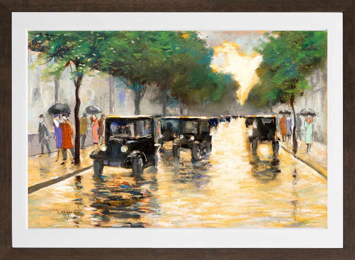 Tiergartenstrasse, Berlin (c. 1925) by Lesser Ury — brown frame