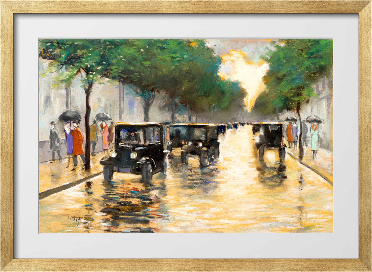 Tiergartenstrasse, Berlin (c. 1925) by Lesser Ury — gold frame