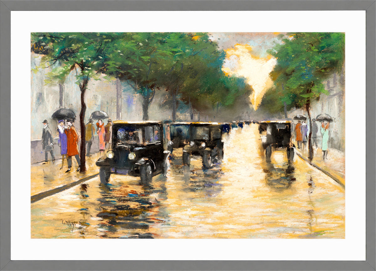 Tiergartenstrasse, Berlin (c. 1925) by Lesser Ury — light grey frame