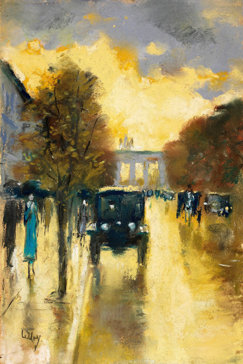 Unter den Linden, View towards the Brandenburg Gate (1920s) by Lesser Ury — unframed