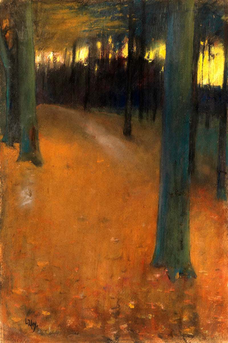 Woodland in Evening Light (1890) by Lesser Ury — unframed