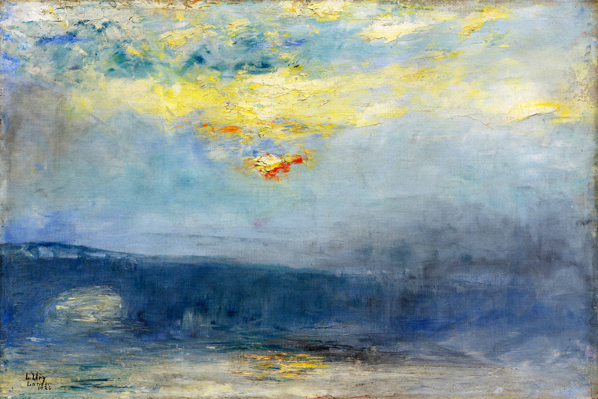 Waterloo Bridge in Fog, London (1926) by Lesser Ury — unframed