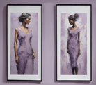 Extra Large Abstract Art, Set of 2 Lilac Lady Figure Prints