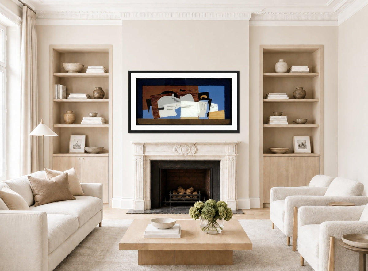 Louis Marcoussis Print, Composition (1921) displayed in a Scandinavian living room