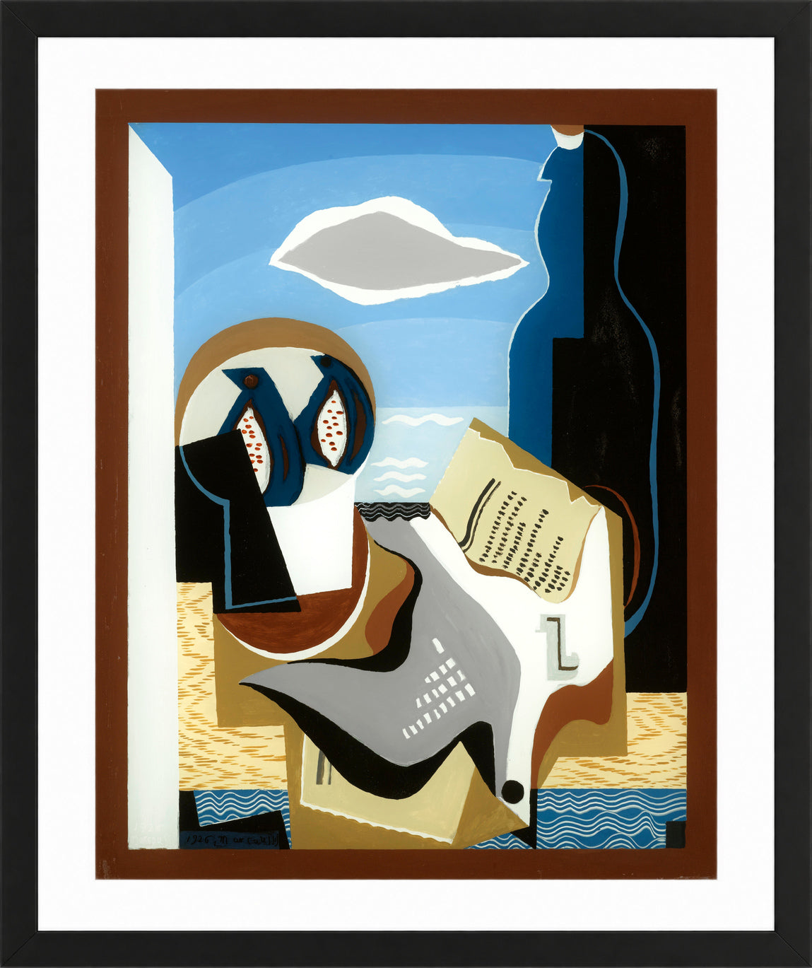 Louis Marcoussis Print, Composition À L’oiseau in a black frame