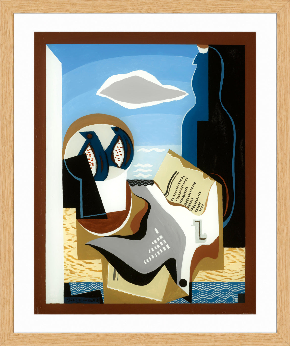 Louis Marcoussis Print, Composition À L’oiseau in an oak frame