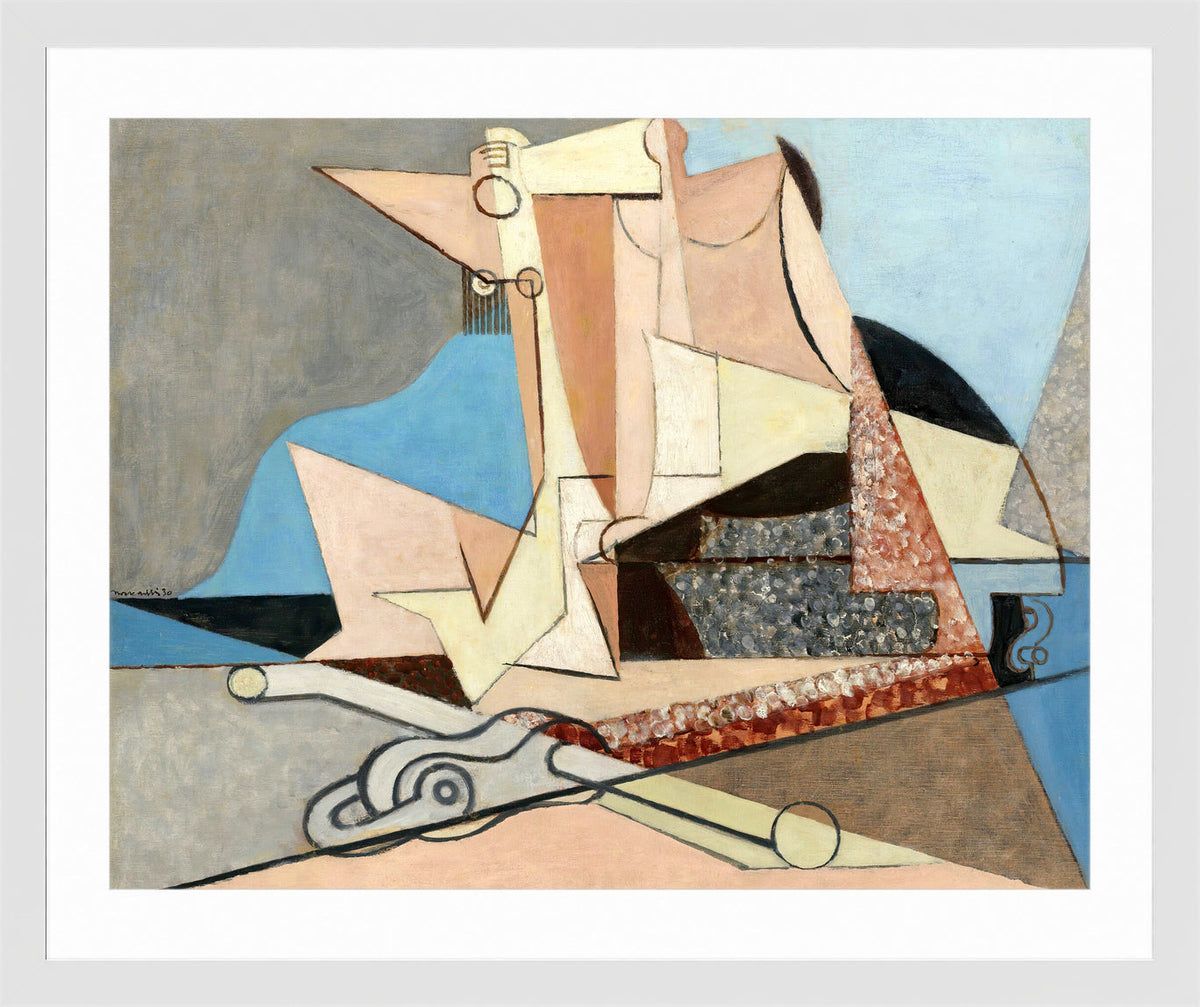Louis Marcoussis Print, Figures Et Ancre Marine (1930) in a white frame