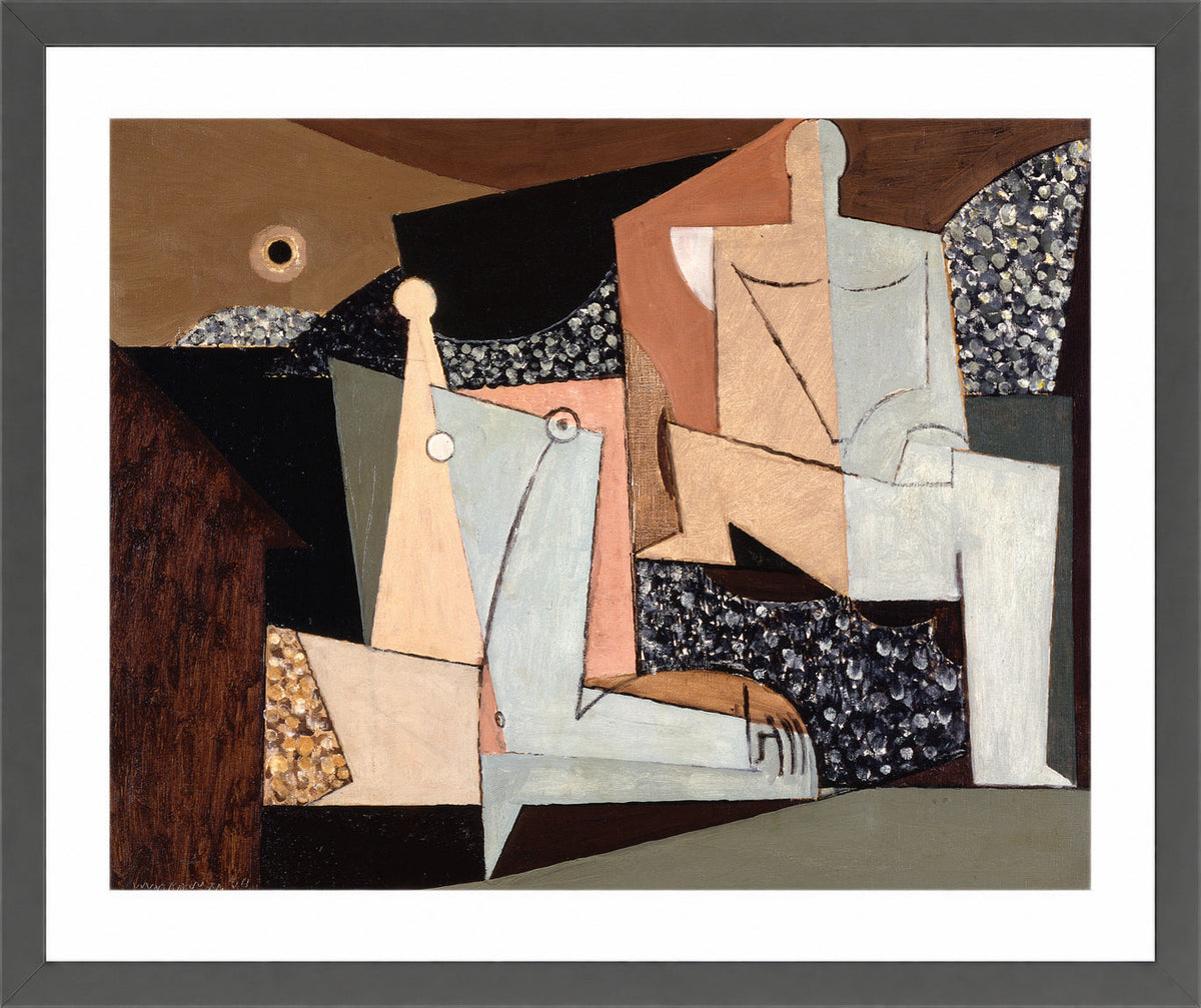 Louis Marcoussis Print, Figures on a Beach (1930) in a dark grey frame