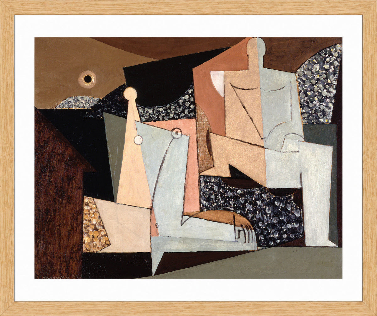 Louis Marcoussis Print, Figures on a Beach (1930) in an oak frame