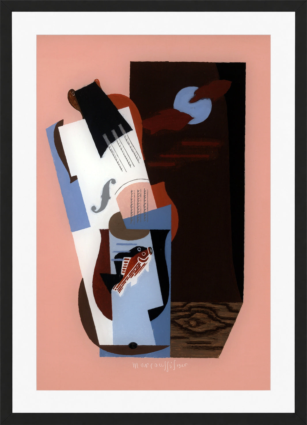 Louis Marcoussis Print, Fish (1926) in a black frame