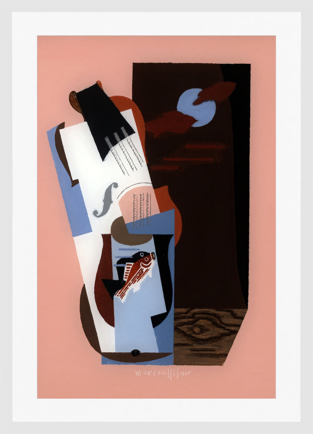 Louis Marcoussis Print, Fish (1926) in a white frame