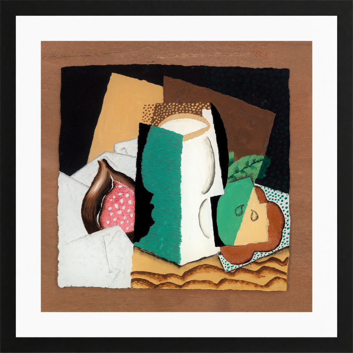 Louis Marcoussis Print, Glass and Fruit (Verre et fruits) (1921) in a black frame