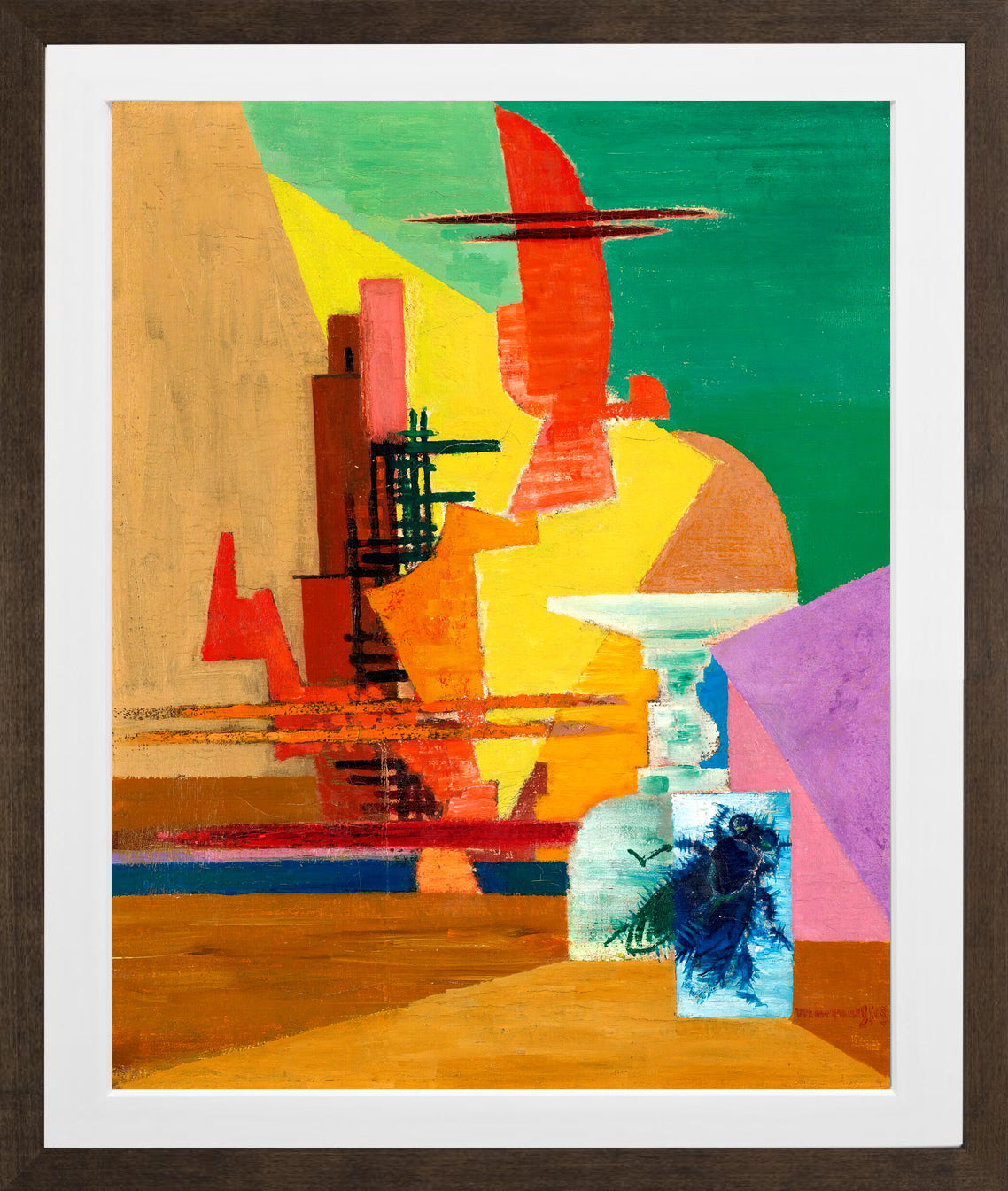 Louis Marcoussis Print, La Grande Mouche (1937) in a brown frame