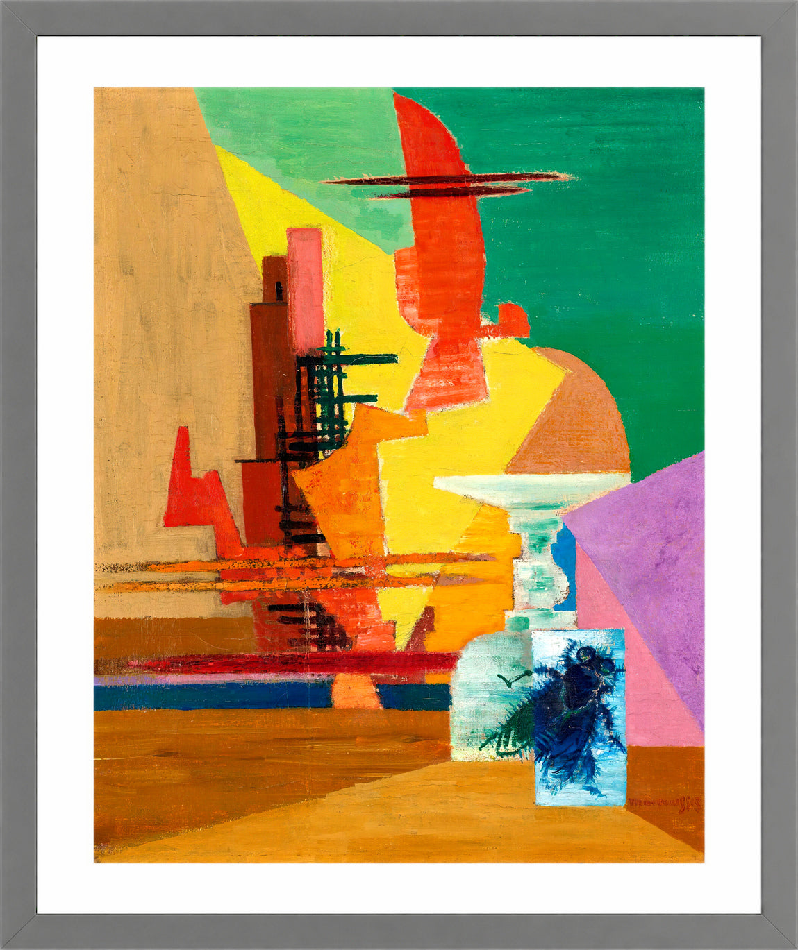 Louis Marcoussis Print, La Grande Mouche (1937) in a light grey frame