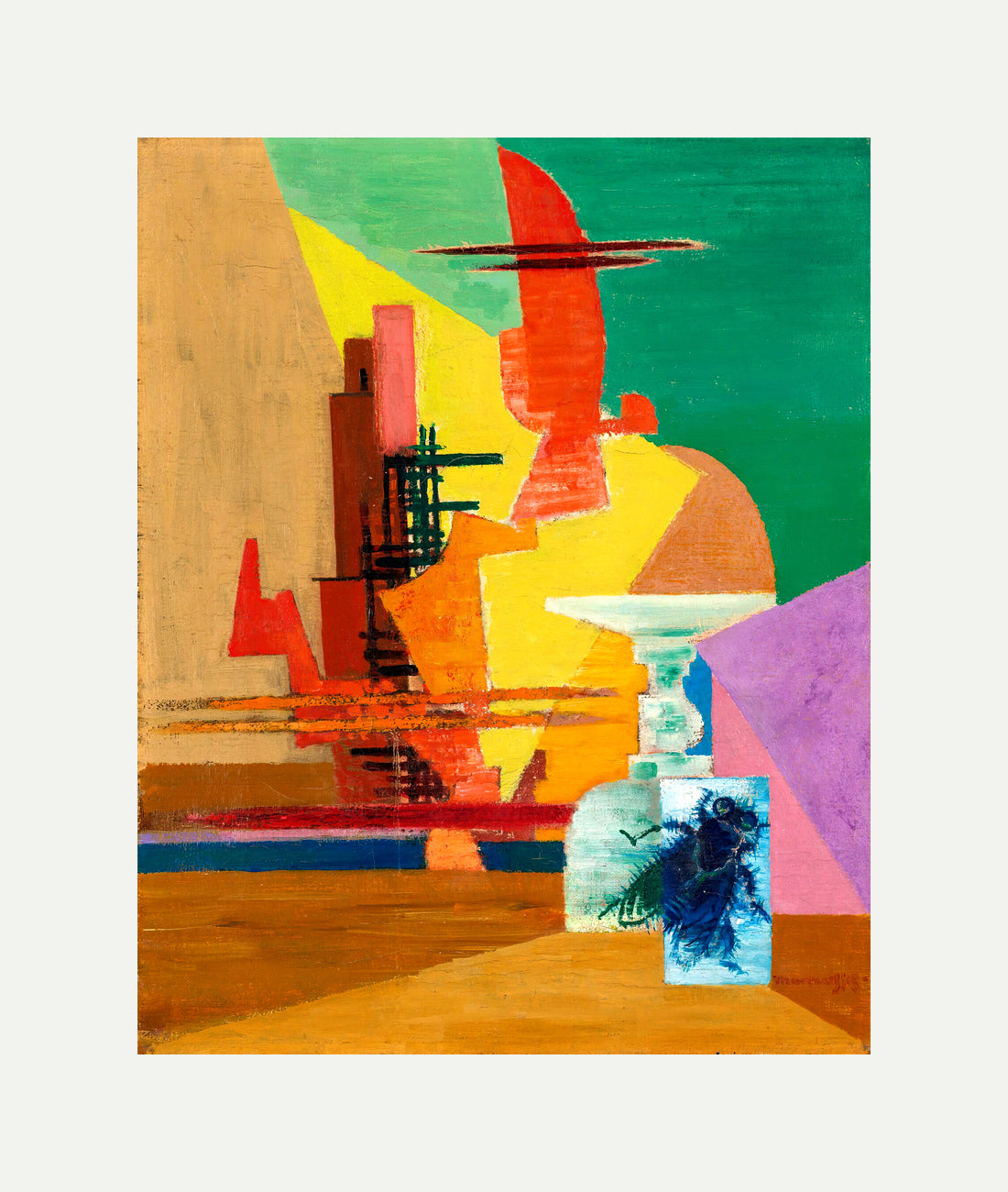 Louis Marcoussis Print, La Grande Mouche (1937) with an off-white border for rolled canvas