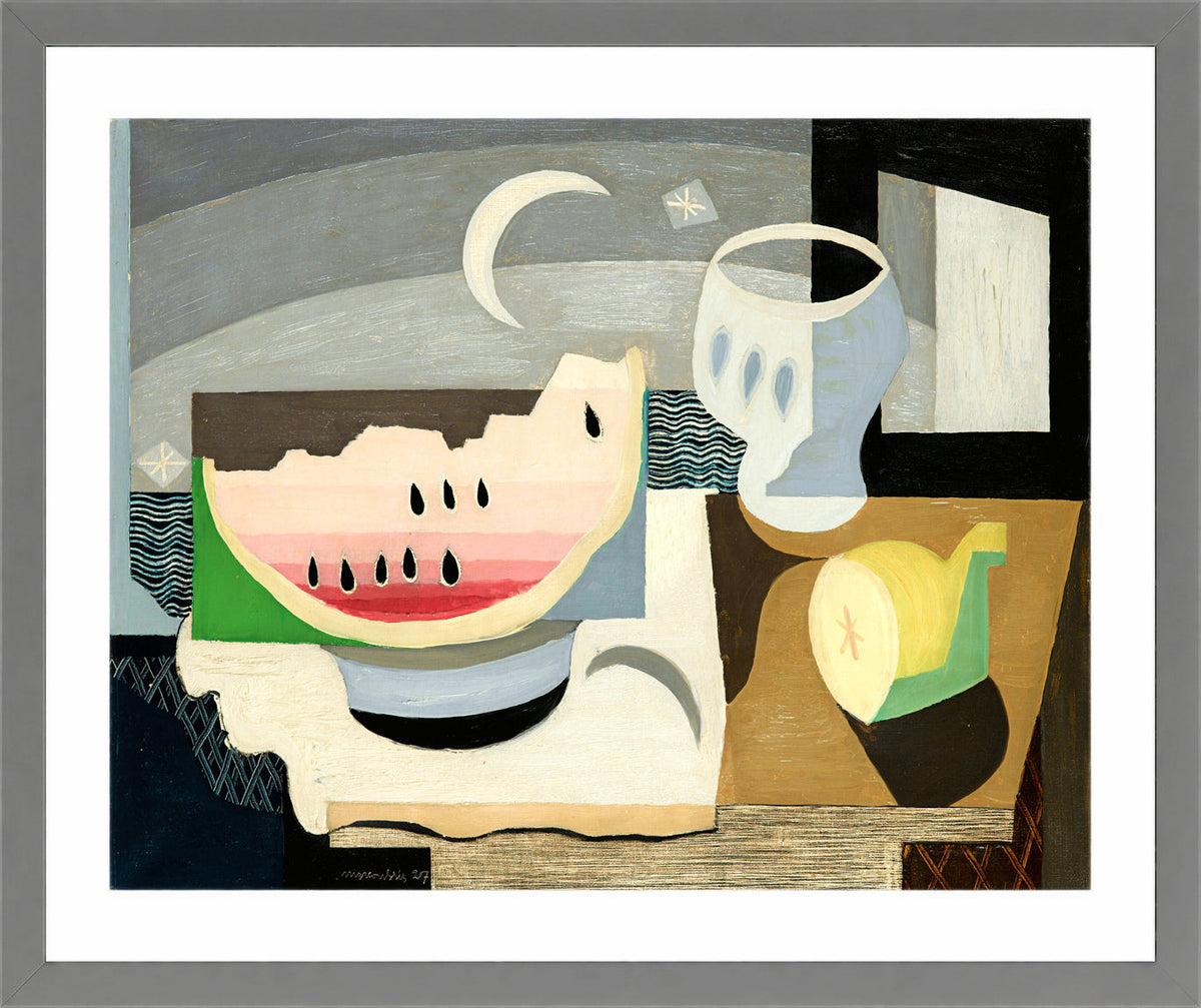 Louis Marcoussis Print, La Tranche De Pastèque (1927) in a light grey frame