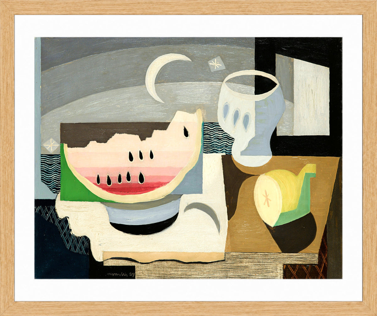 Louis Marcoussis Print, La Tranche De Pastèque (1927) in an oak frame