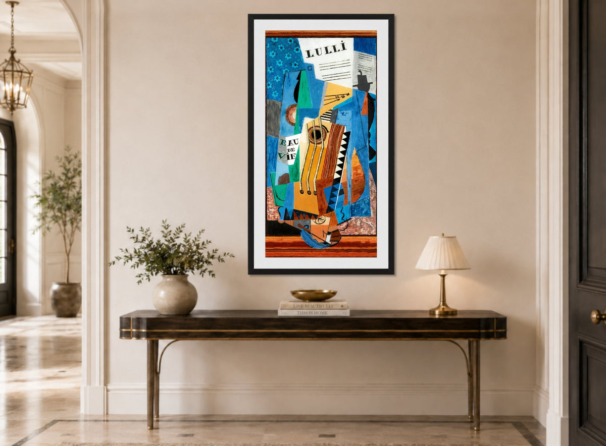 Louis Marcoussis Print, Lulli (1919) displayed above a console table