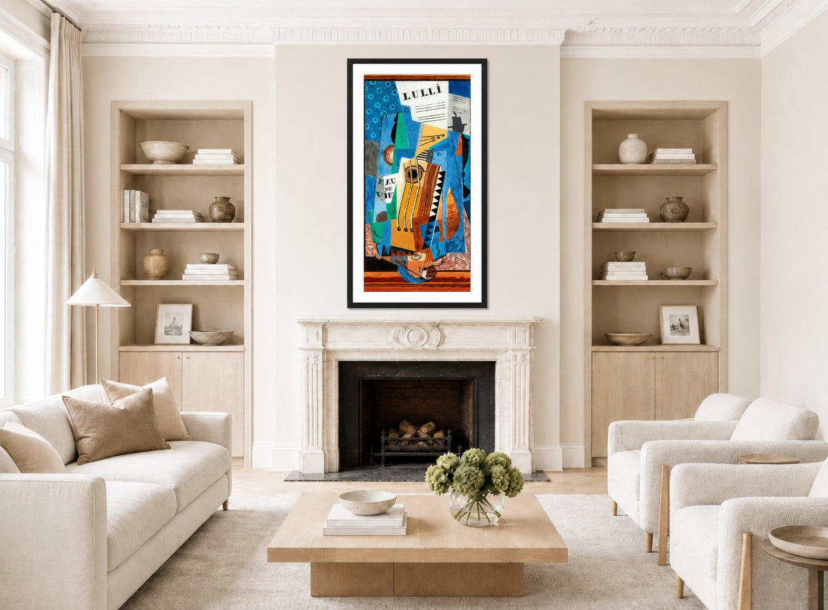 Louis Marcoussis Print, Lulli (1919) displayed in a Scandinavian living room