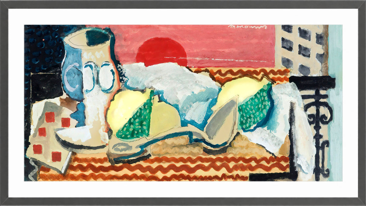 Louis Marcoussis Print, Nature Morte À La Cuillère (circa 1925) in a dark grey frame