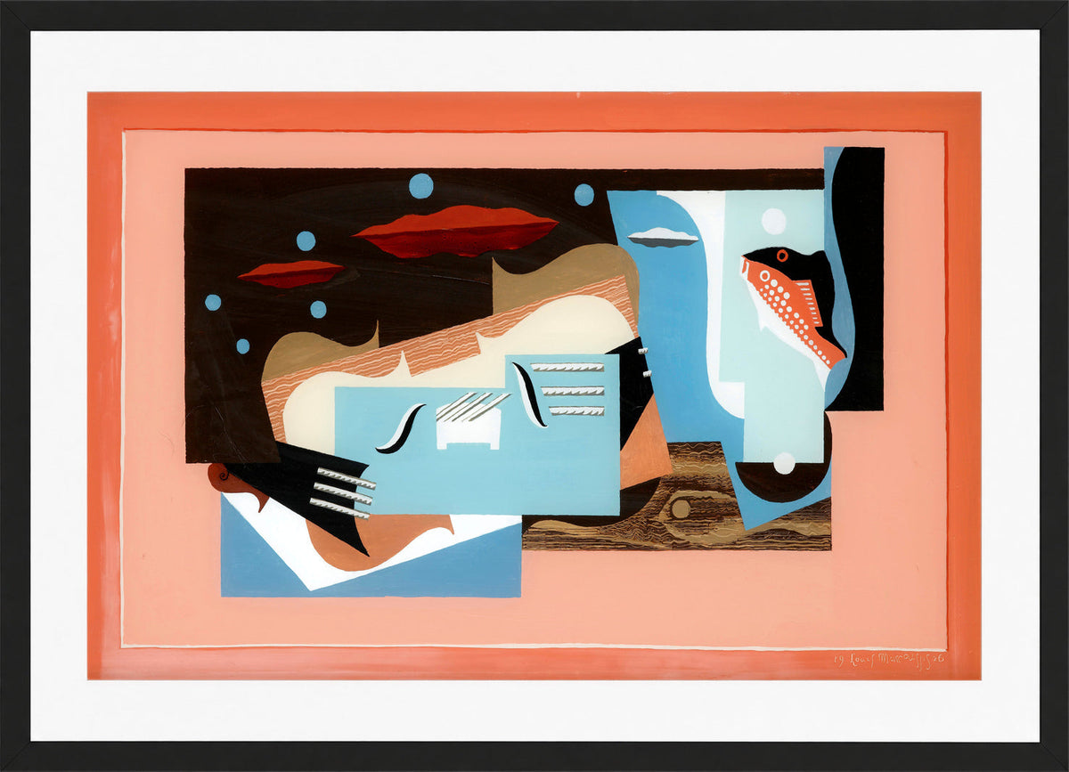 Louis Marcoussis Print, Nature Morte À La Grande Ourse (1926) in a black frame