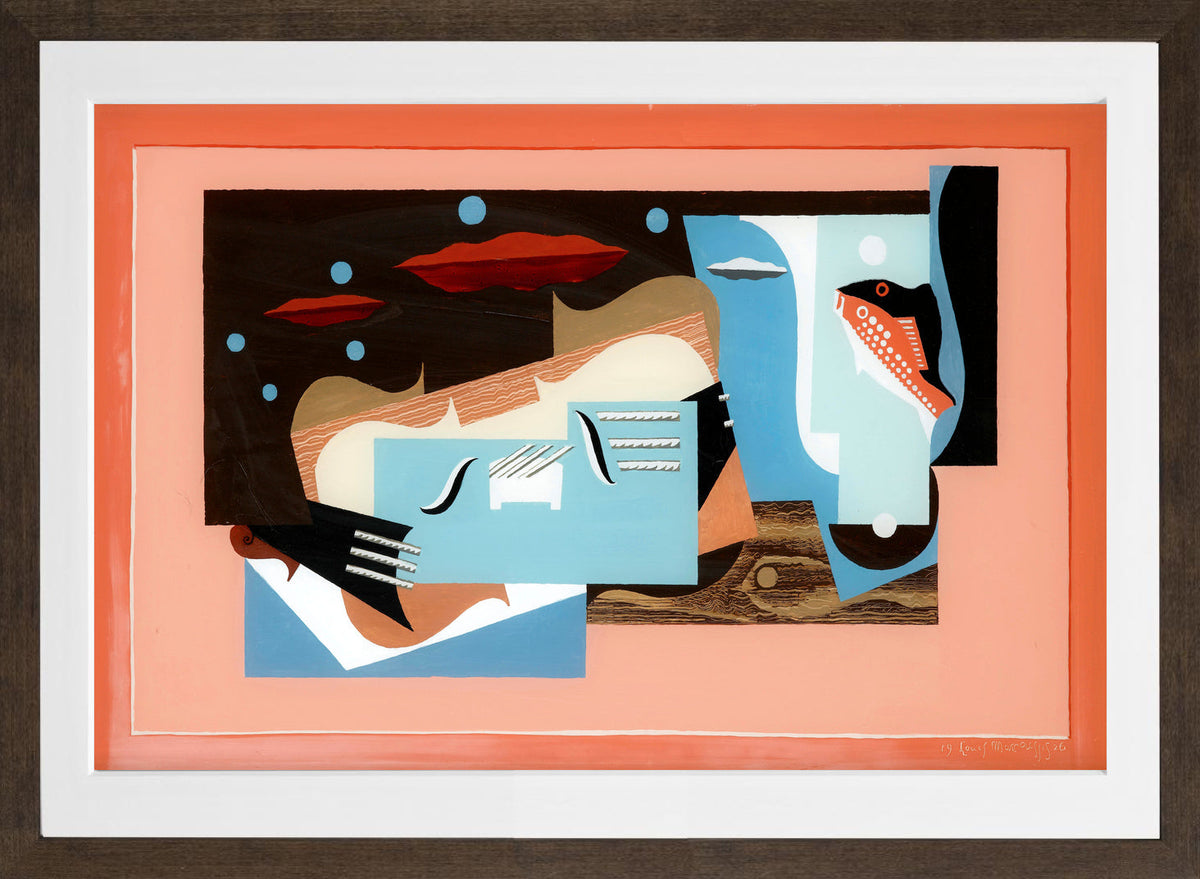 Louis Marcoussis Print, Nature Morte À La Grande Ourse (1926) in a brown frame