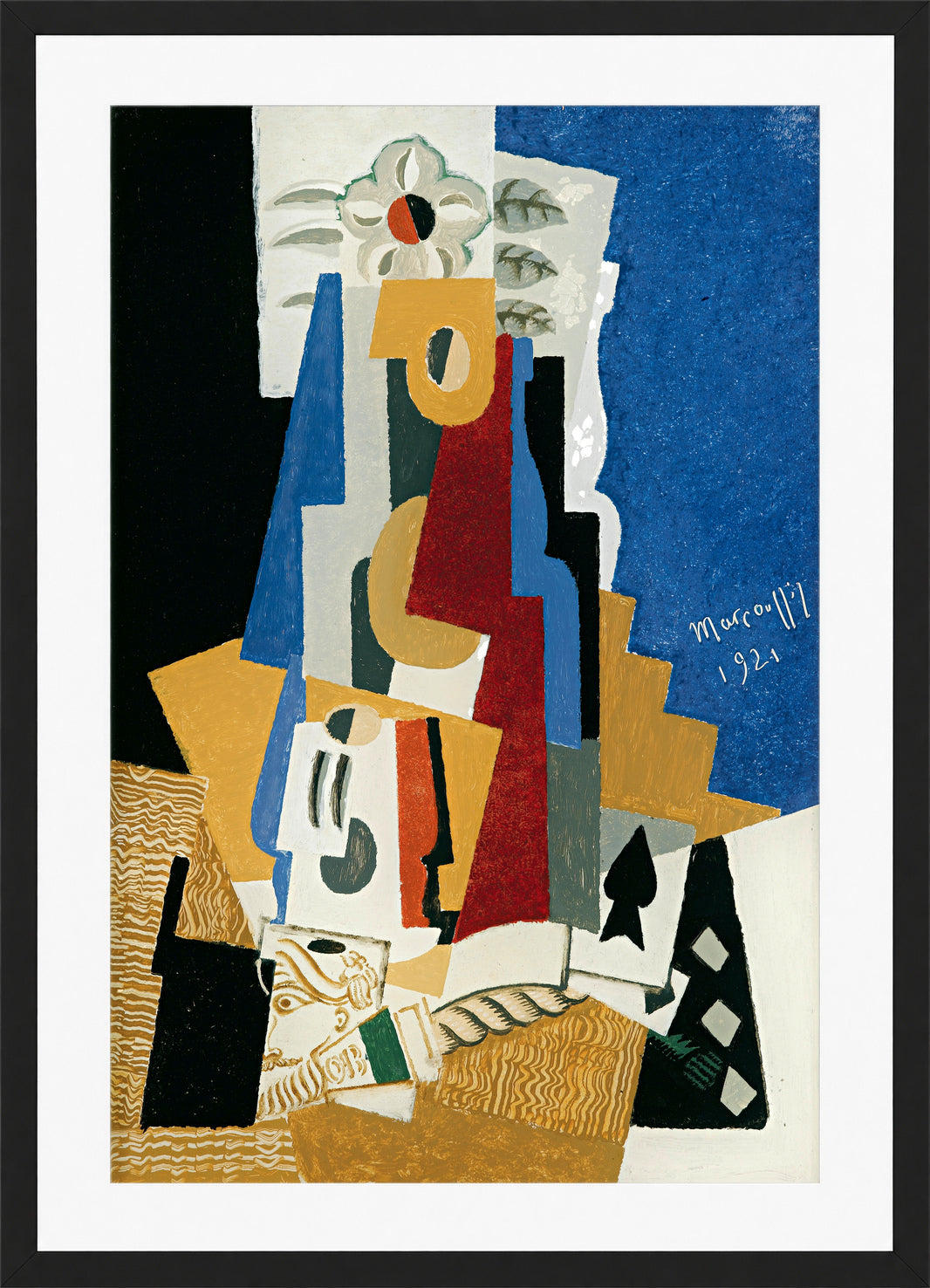 Louis Marcoussis Print, Nature Morte À L’as De Pique in a black frame