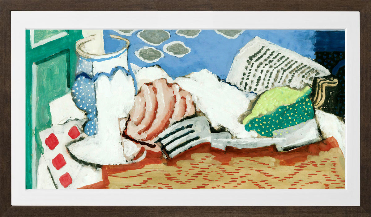 Louis Marcoussis Print, Nature Morte Au Journal (circa 1925) in a brown frame