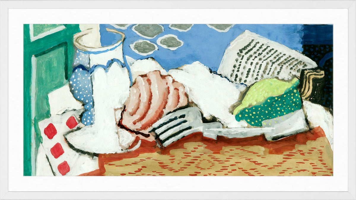 Louis Marcoussis Print, Nature Morte Au Journal (circa 1925) in a white frame